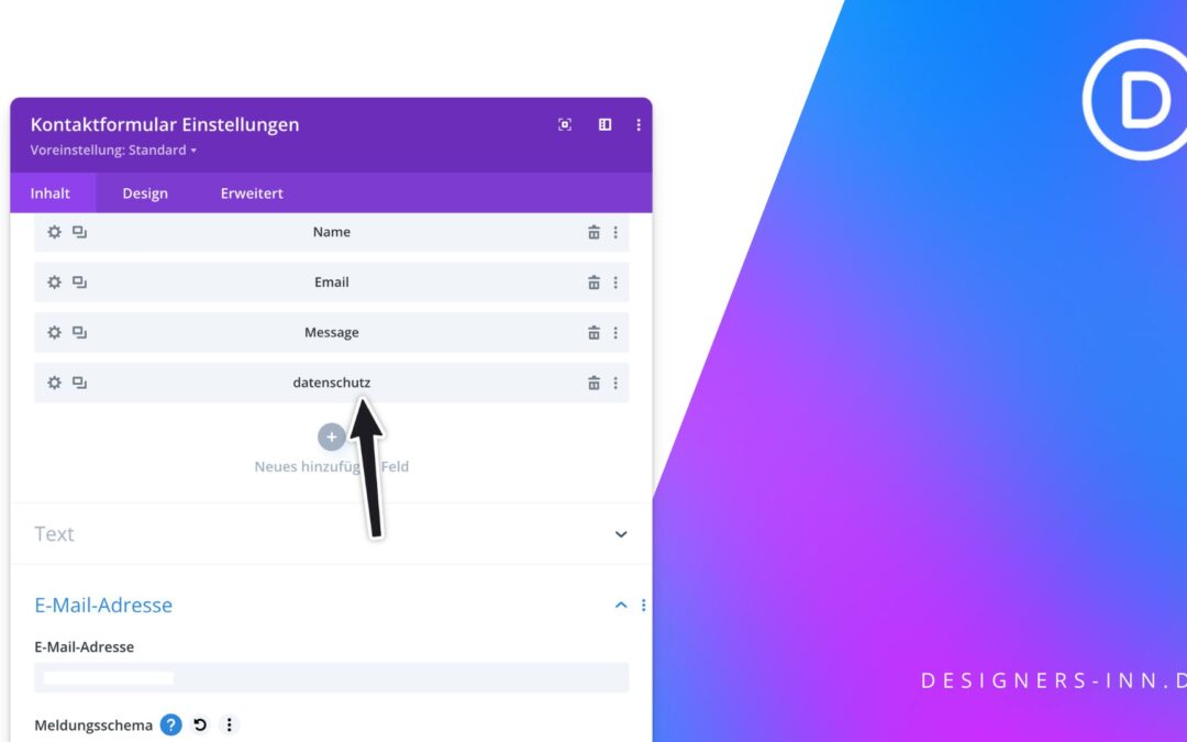 E-Mail-Adresse im Divi Kontaktformular vermisst? So fügst du es hinzu